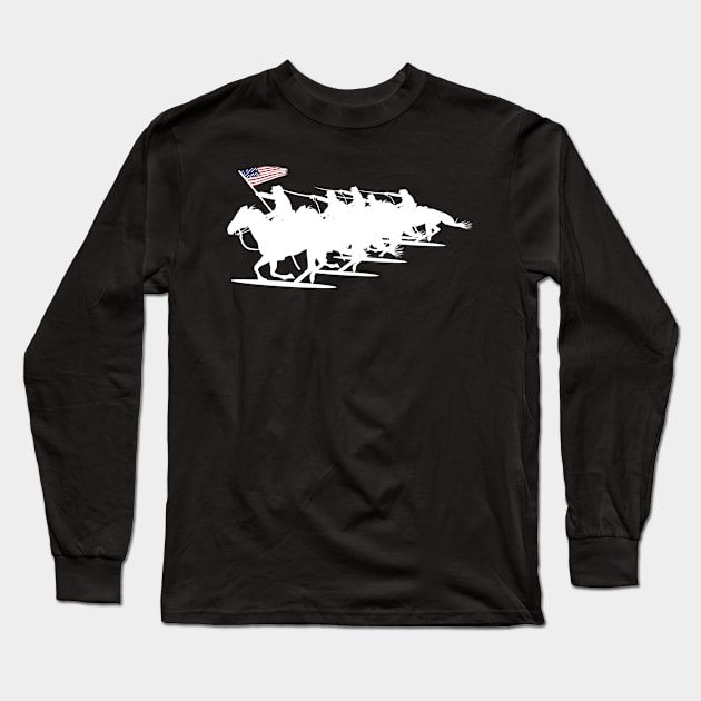 Army - Cavalry Charge - White Silhouette Long Sleeve T-Shirt by twix123844